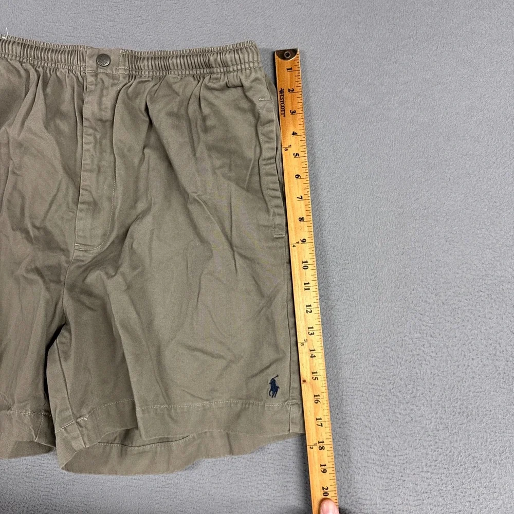 Polo Ralph Lauren Shorts Mens XXL 2XL Green Brown Casual Elastic Waist Snap Pony